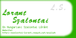 lorant szalontai business card